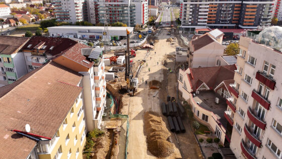 A început forarea piloților la Pasajul Oneștilor din Oradea