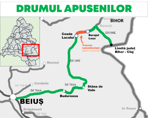 Se pregătește modernizarea drumului de la Barajul Leșu