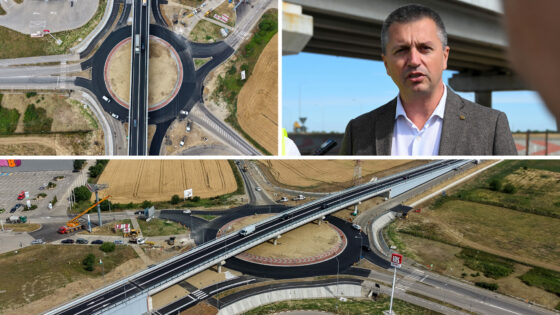 Pasajul de pe DN 19, la ieșirea din Oradea spre Marghita, a ajuns la un stadiu de 85%